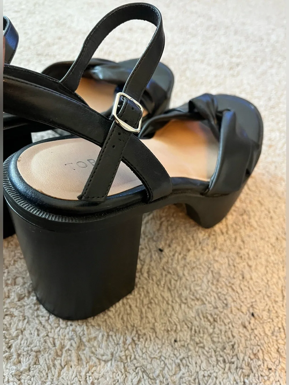 Torrid Black Soft Knot Platform Heels Sandals Size 12WW (Extra Wide Width)